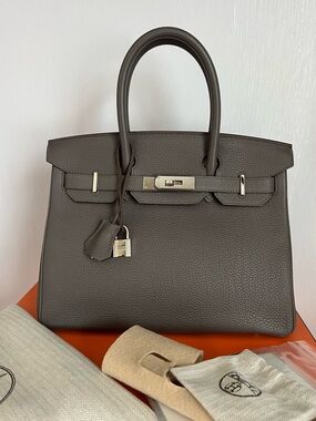 SOLD Hermes Birkin 30 Etain Togo Leather with Palladium Hardware